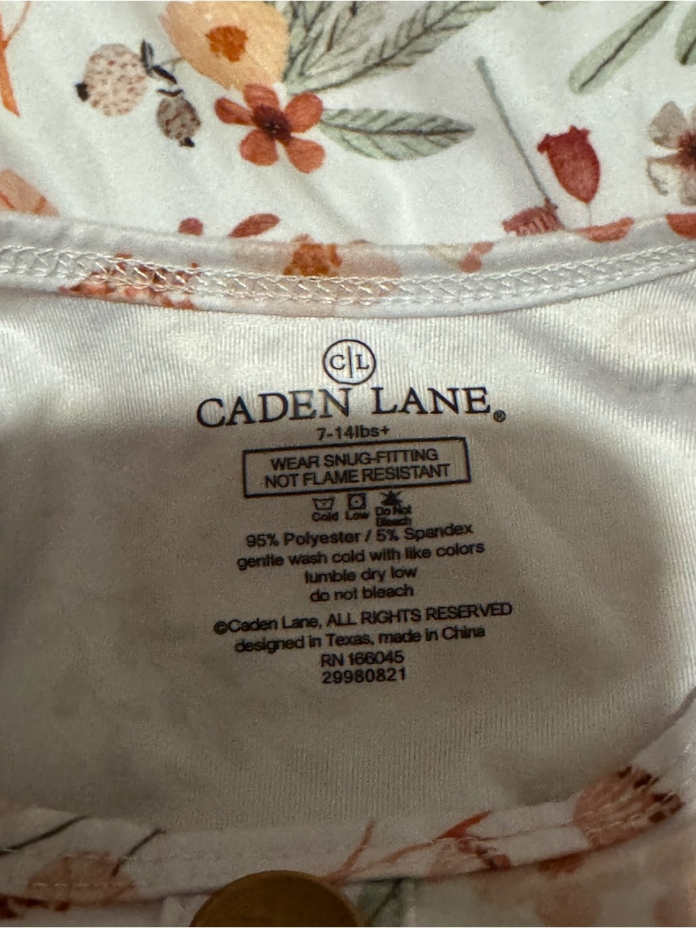 Caden Lane Lorelai’s Floral Newborn Baby Knot Gown & Hat Set - Picture 3 of 4